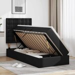 vidaXL Lit de Rangement avec matelas Noir 90 x 200 cm Cuir synthétique