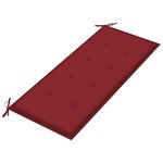 vidaXL Banc de jardin avec coussin bordeaux 240 cm Bois de teck massif