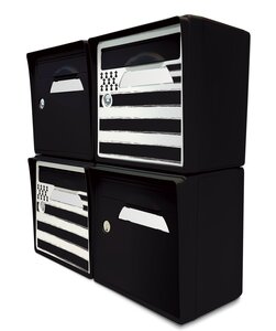 Pack de 4 boîtes aux lettres murales - 2x "Breizh" - 2x "Noir intense"