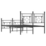vidaXL Cadre de lit métal sans matelas avec pied de lit noir 120x190cm