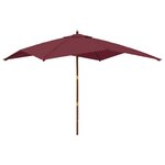 vidaXL Parasol de jardin avec mât en bois rouge bordeaux 300x300x273cm
