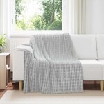 vidaXL Jeté Gris 200 x 150 cm Toison