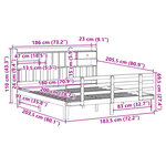 vidaXL Lit bibliothèque sans matelas blanc 180x200 cm bois pin massif