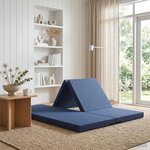 vidaXL Canapé-lit pliable 140 x 67 x 45 cm Bleu