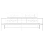 vidaXL Cadre de lit métal sans matelas et pied de lit blanc 183x213 cm