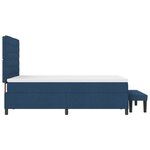 vidaXL Lit à sommier avec matelas et banc bleu 140x190 cm tissu