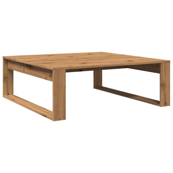 vidaXL Table basse chêne artisanal 100x100x35 cm bois d'ingénierie
