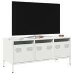 vidaXL Meuble TV blanc 101 5x39x43 5 cm acier laminé à froid