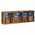vidaXL Buffet LED Bois ancien 202 x 37 x 67 cm Bois d'ingénierie