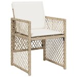 vidaXL Ensemble à manger de jardin et coussins 11 Pièces beige poly rotin