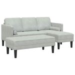 vidaXL Ensemble de Canapés 2 Pièces Gris clair 173 x 131 x 67 cm Velours