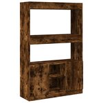 vidaXL Buffet haut chêne fumé 92x33x140 cm bois d'ingénierie
