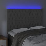 vidaXL Tête de lit à LED Gris foncé 160x7x118/128 cm Velours
