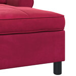 vidaXL Chaise longue avec coussin Bordeaux 91 x 157 x 91 cm Velours