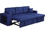 Canapé d'angle convertible/réversible "axel" - 3 places - bleu