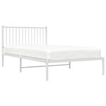 vidaXL Cadre de lit métal avec tête de lit blanc 107x203 cm