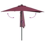 vidaXL Parasol de jardin Rouge bordeaux 294 x 150 x 223 cm tissu