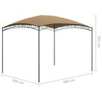 vidaXL Belvédère 3x4x2 65 m Taupe 180 g/m²