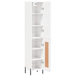 vidaXL Buffet haut Blanc brillant 34 5x34x180 cm Bois d'ingénierie
