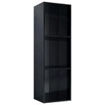 vidaXL Bibliothèque/Meuble TV Noir brillant 36x30x114 cm Aggloméré