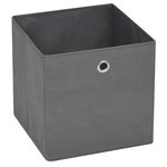 vidaXL Boîtes de rangement 10 Pièces Tissu intissé 28x28x28 cm Gris