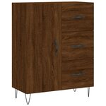 vidaXL Buffet haut Chêne marron 69 5x34x180 cm Bois d'ingénierie