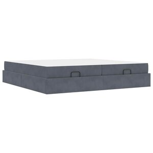vidaXL Cadre de lit Gris foncé 200 x 200 cm Velours