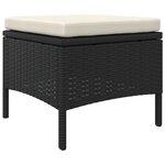 vidaXL Canapé de jardin table à thé et tabourets Résine tressée Noir