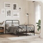 vidaXL Cadre de lit métal sans matelas avec pied de lit noir 120x200cm