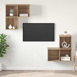 vidaXL Ensemble meuble TV 4 Pièces chêne artisanal 37 x 37 x 72 cm