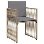 vidaXL Ensemble à manger de jardin et coussins 7 Pièces beige poly rotin