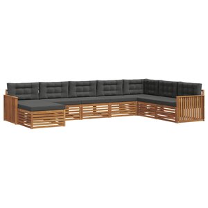 vidaXL Ensemble de canapés d'extérieur 8 Pièces Naturel et Anthracite