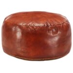 vidaXL Pouf 60 x 30 cm Brun roux Cuir véritable de chèvre