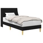 vidaXL Cadre de lit Uni avec tête de lit Noir 90 x 200 cm tissu