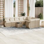 vidaXL Salon de jardin avec coussins 10 Pièces beige résine tressée