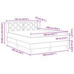 lit à sommier box avec matelas bleu 140x190 cm en tissu