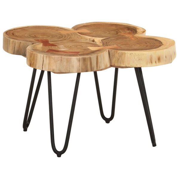 vidaXL Table basse 36 cm 4 troncs bois d'acacia massif