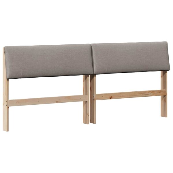 vidaXL Tête de lit capitonnée Taupe 200 cm Pin massif