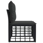 vidaXL Unité de canapé sans accoudoir modulable pour extérieur Noir