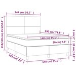 vidaXL Sommier à lattes de lit et matelas LED Noir 140x190 cm Velours