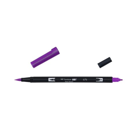 Feutre dessin double pointe abt dual brush pen 676 violet royal tombow