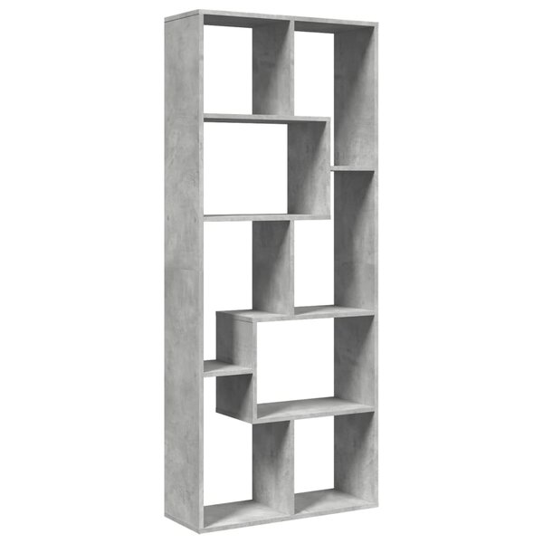 vidaXL Étagère séparatrice de pièce gris béton 67x25x161 5 cm