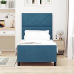 vidaXL Cadre de lit avec tête de lit Bleu foncé 90 x 200 cm Velours
