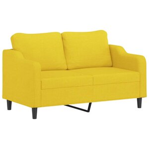 vidaXL Canapé à 2 places Jaune clair 140 cm Tissu