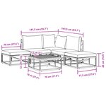 vidaXL Ensemble de canapé de jardin 6 Pièces Noir 70 x 70 x 32 cm