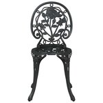 vidaXL Ensemble bistro de jardin 3 Pièces Noir Aluminium