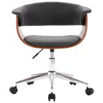 vidaXL Chaise pivotante à manger Gris Bois courbé et tissu