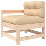 vidaXL Salon de jardin 5 Pièces avec coussins bois massif