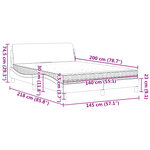 vidaXL Lit avec matelas gris clair 140x200 cm velours