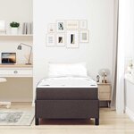 vidaXL Lit à ressorts Marron 100 x 200 cm Tissu  Bois Engineered